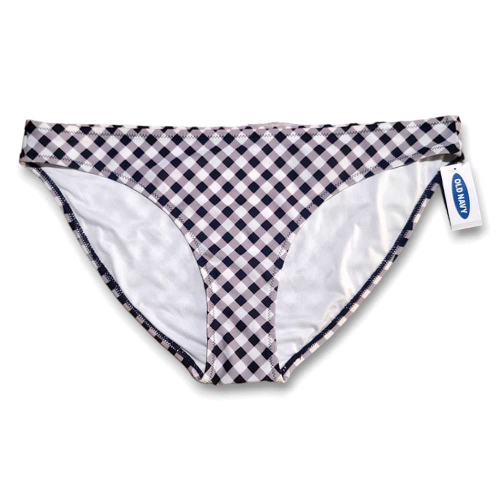 Old Navy Bikini Bottom Black and White Gingham Size
